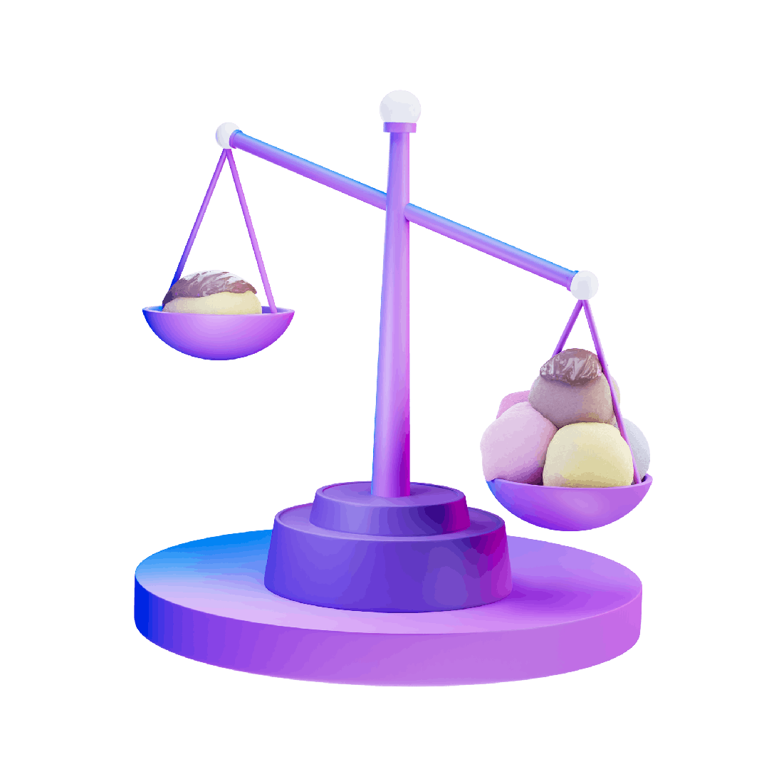 A balanced set of ice-cream scoops, representing the ability to access extra capital while trading.