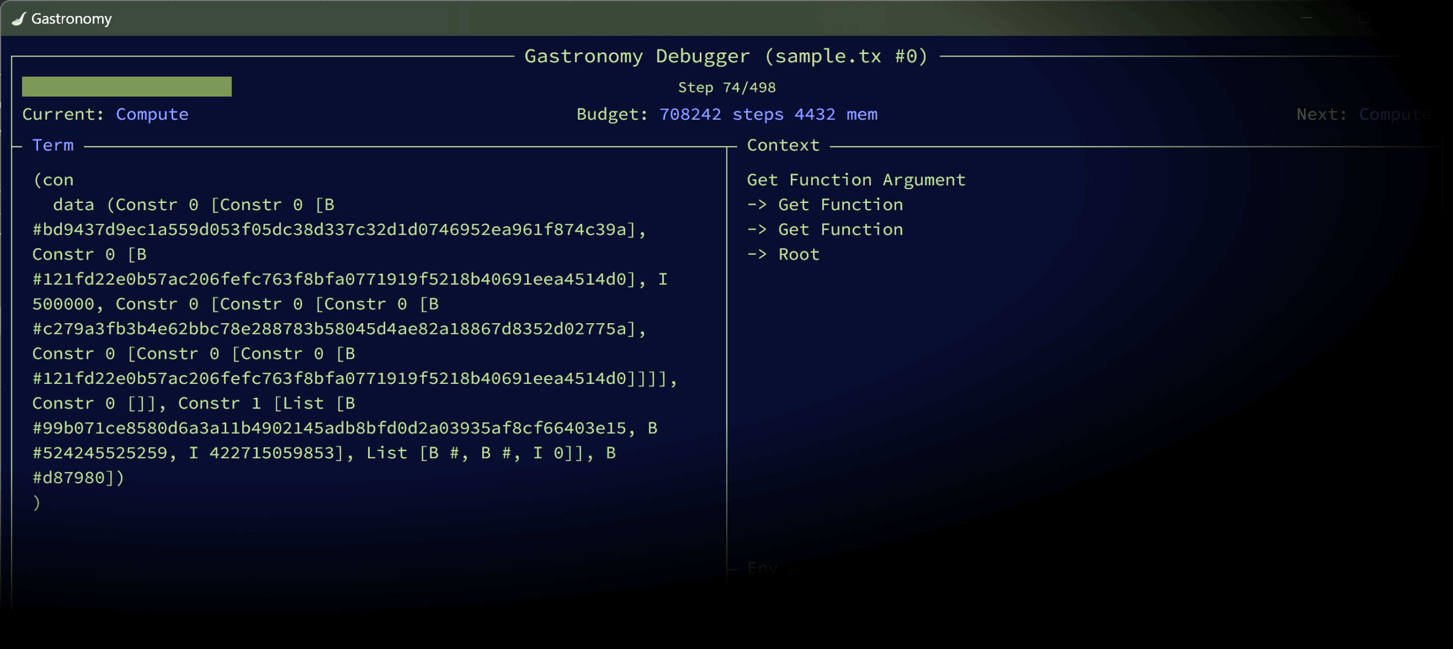 Time-travel debugger stepping backwards through execution